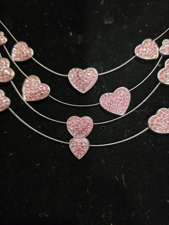 Suzanne Sommers 浮动心形项链 全新带盒 — 第 3/4 张图片