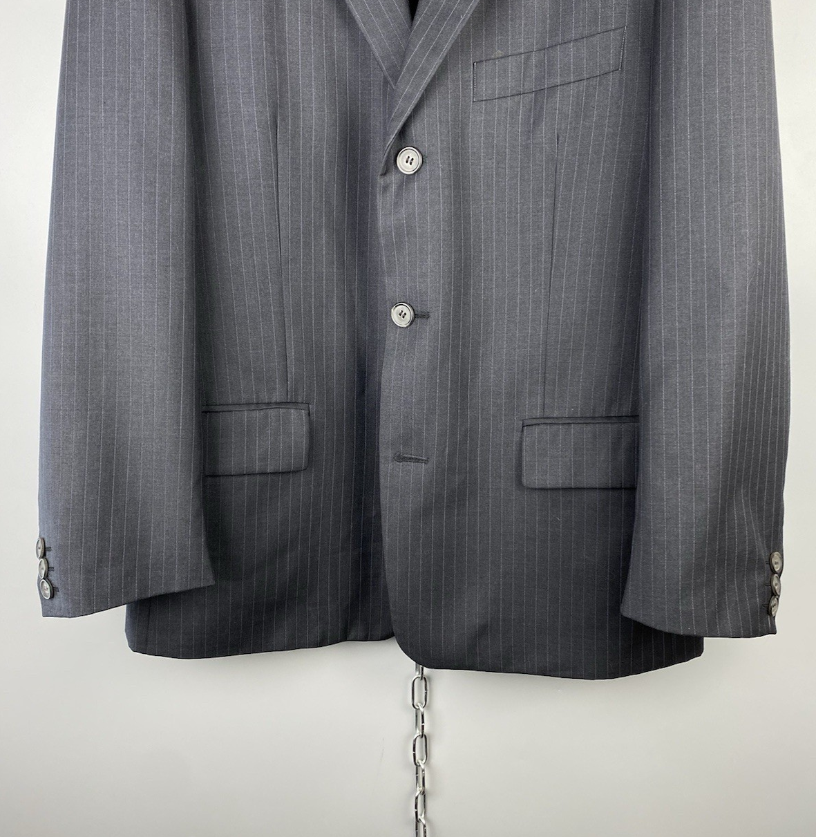 SAINT LAURENT Giacca blazer uomo Yves Saint Lauren YSL pura lana nera con bottoni taglia 48S S