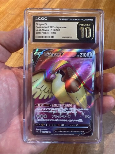 Pidgeot V- Pokémon Card 112/100 JP Lost Abyss CGC Pristine 10 SR Holo Japanese