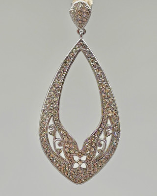 Nadri Silver Sparkling CZ Statement Earrings (pierced), Vintage 