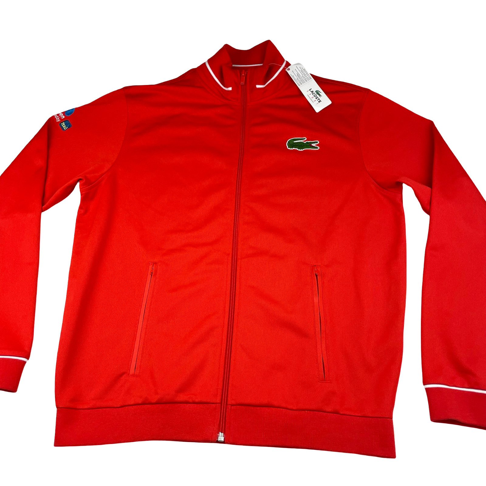 NEW Lacoste Sport Men's Miami Open Full Zip Tennis Track Jacket Orange • Size 5 thumbnail 2