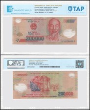 Vietnam 200000 Dong, 2006-2022, P-123, Used, Polymer, Authenticated