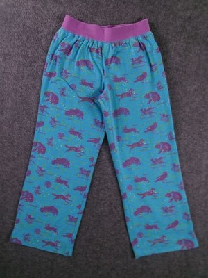LLBean Pajama Pants Girls 6X 7 Blue Purple Animal Constellation Sleep Pants