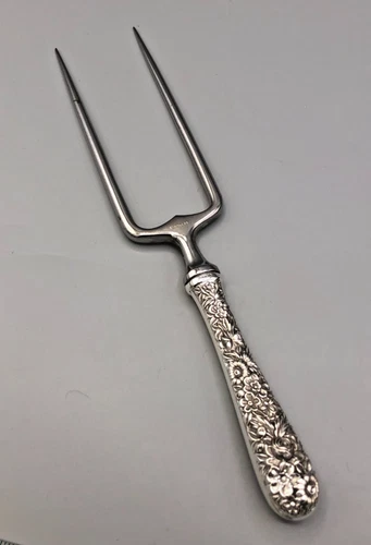 Repousse by Kirk Sterling handle Roast Holder 10 3/8", gently used