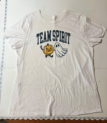 Old Navy Women L Tall White Cotton Crewneck Short Sleeve Halloween Graphic Tee