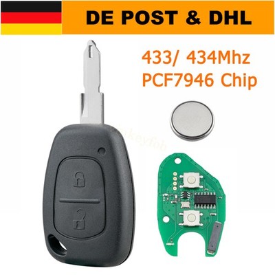 434MHz Funk Schlüssel PCF7946 für Opel Vivaro Movano Nissan Interstar Primastar