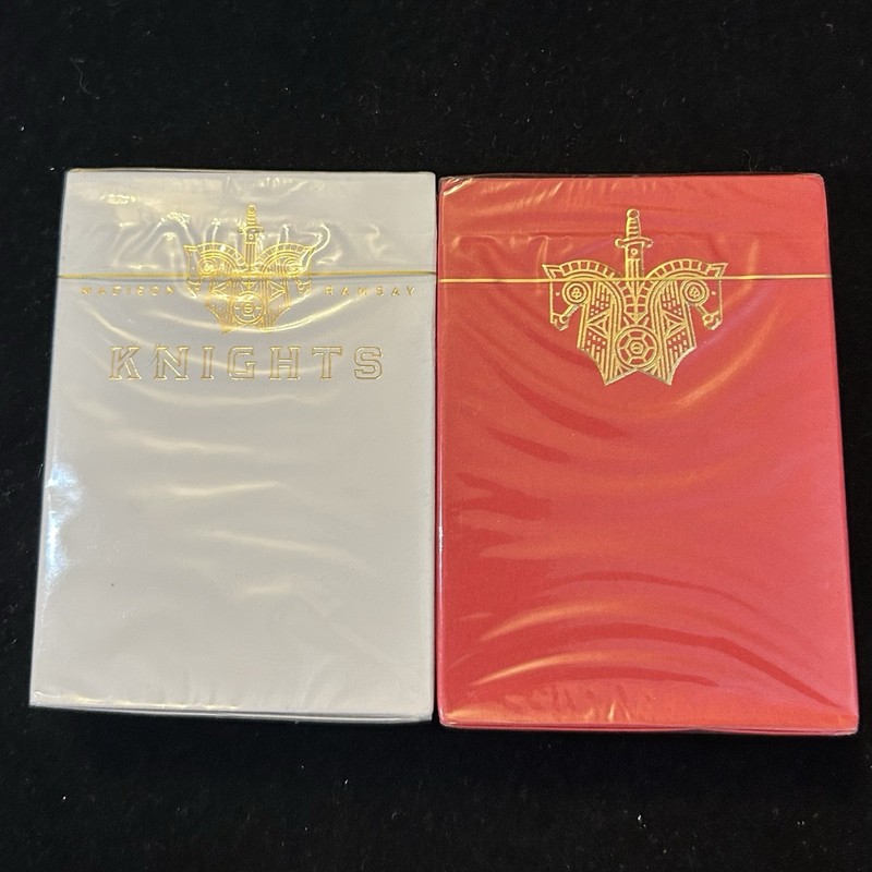 2 Ellusionist Knights Playing Cards White & Red Unopened