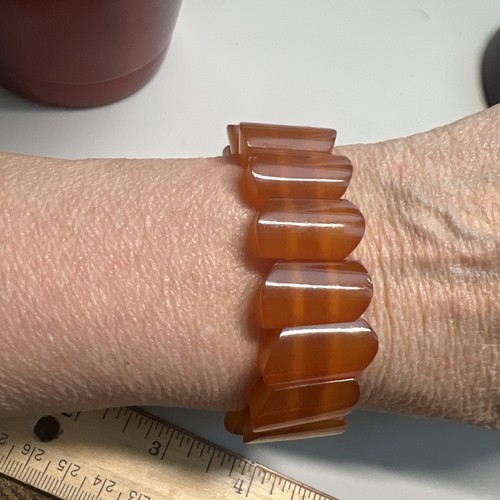 Vintage Natural Baltic Amber Stretch Bracelet Honey Cognac 28g USSR