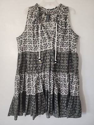 Chelsea & Theodore 1X Boho Floral Tiered Maxi Fairy Prairie Cottagecore Cotton