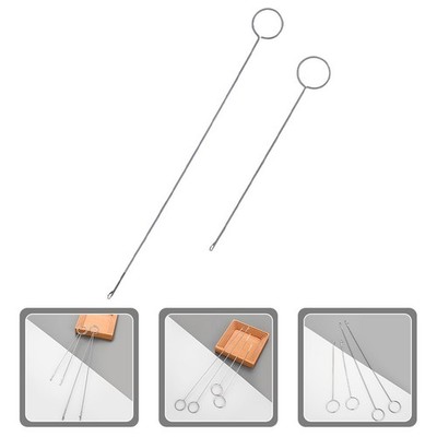 2Pcs Durable Metal Threading Apparatus Drawstring Threader for Rope