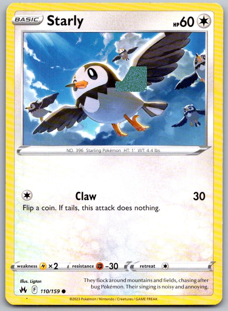 Starly 110/159 Common Crown Zenith Pokemon Near Mint