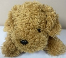    Barbie Tan Brown Plush Puppy Dog Stuffed Animal Pink Collar Heart Tag Mattel