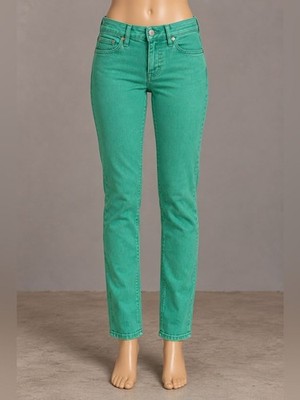 BDG Urban Outfitters Mid Rise Cigarette Jeans 26x30 Green Teal Denim