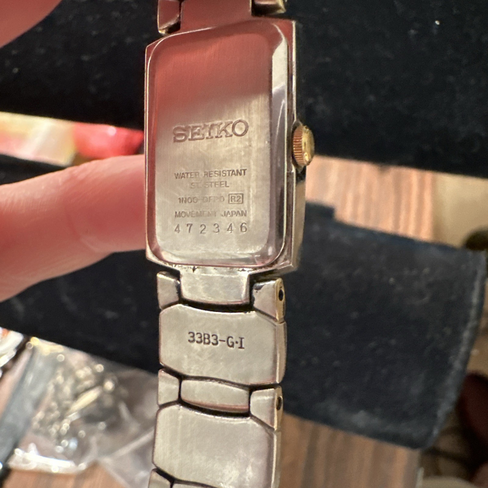 Seiko Two-Tone Rectangular Quartz Watch Unisex En… - image 7