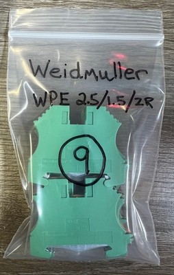Weidmuller WPE 2.5/1.5/ZR Din Rail Mount Ground Terminal Block, Qty:9