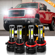 Fit GMC Sierra 1500 2500HD 3500HD 2007-2019 LED Headlight Bulbs H11 9005
