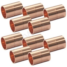 Joywayus 10PCS 1/4" ID Copper Coupling with Dimple Stop 0.25 Inch,