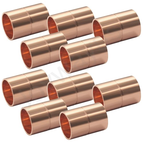 Joywayus 10PCS 1/4" ID Copper Coupling with Dimple Stop 0.25 Inch,