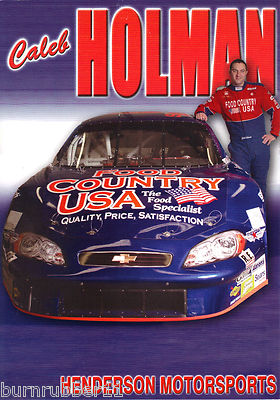 2008 CALEB HOLMAN  ''FOOD COUNTRY'' #75 USAR PRO CUP SERIES POSTCARD