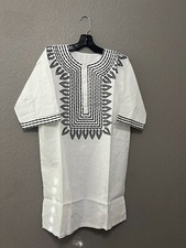African clothing for men-Dashiki S-7X white