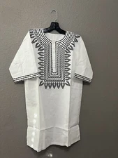 African clothing for men-Dashiki S-7X white