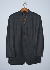 YVES SAINT LAURENT Mens Vintage Pure New Wool Gray Blazer Jacket Size 52