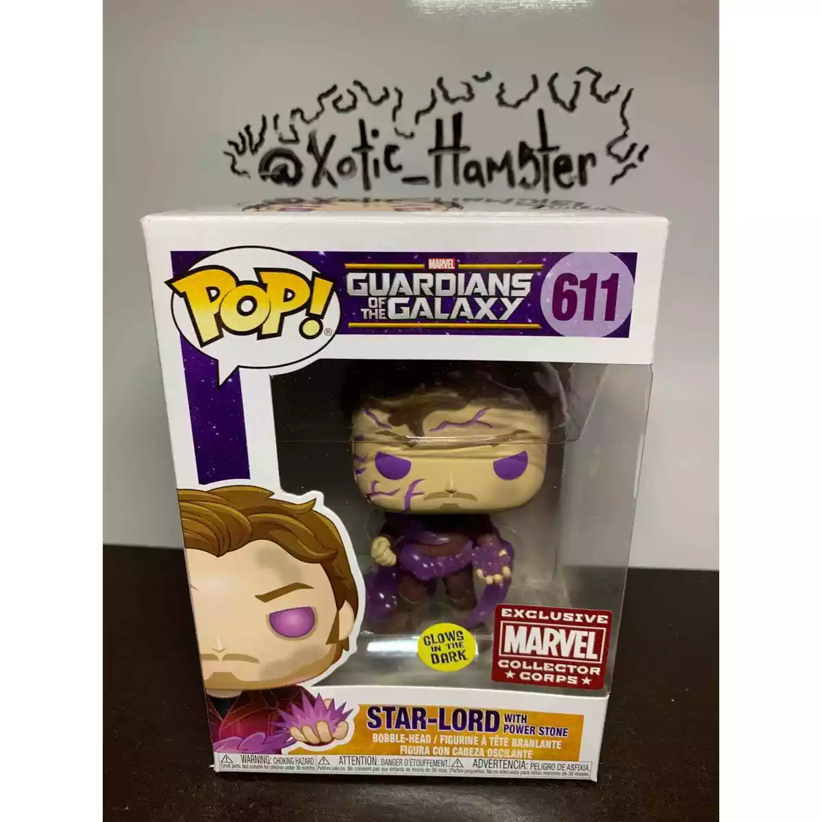 Funko Pop! Marvel Guardians of the Galaxy Star-Lord with Power Stone (Glow)  Marvel Collectors Corp Figure #611 - US