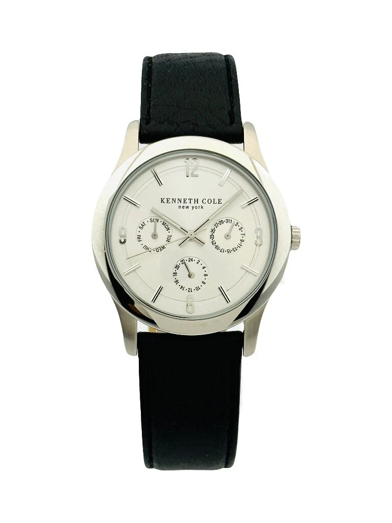 Kenneth Cole KC1349 Slim Multifunction Silver White DialBlack  
