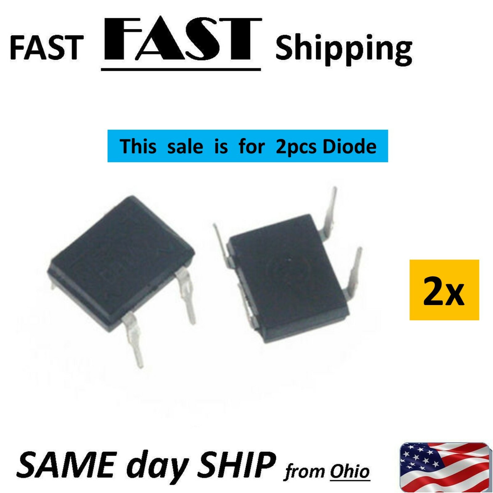 DB107 DIP4 DIP 1A 1000V Single Phases Diode Rectifier Bridge 1KV - 4 ...