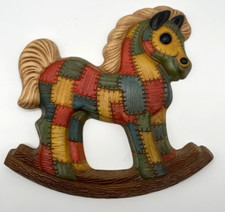 Vintage 80's Frankies Designs Foam Patchwork Rocking Horse Wall Hanging Nursery