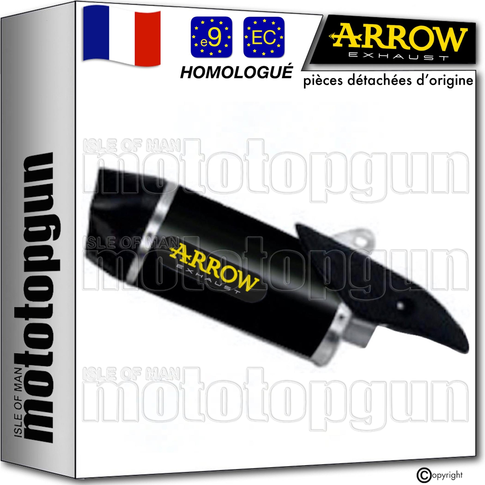 Pot echappement Arrow Indy-Race noir moto Yamaha YZF 1000 R1 2020 homologue