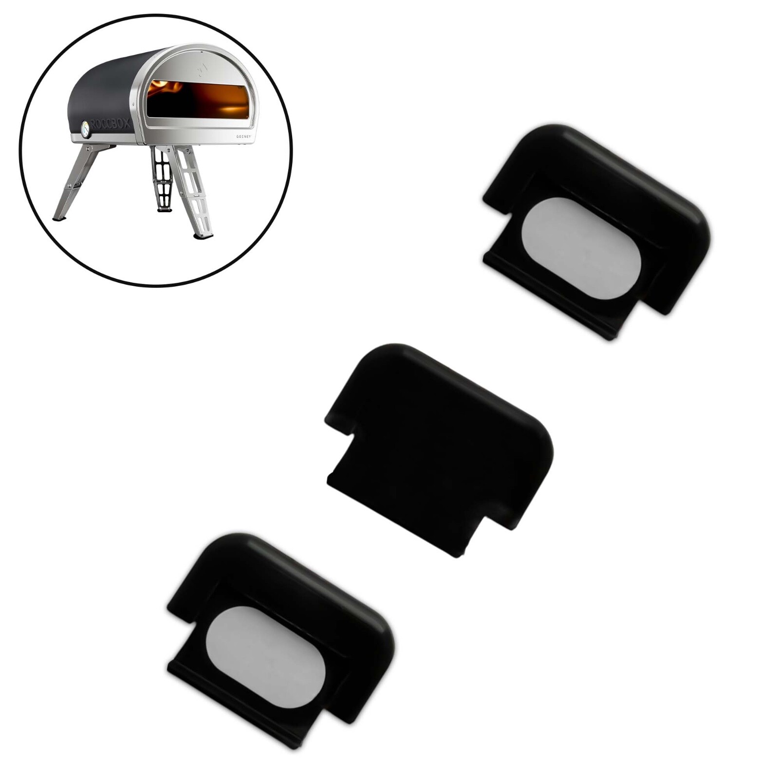 Juego protector de pies/cubiertas/zapatos para horno de pizza Gozney Roccbox negro 