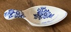 Atq Medicine Tsp TBS Spoon Royal Crownford England Cobalt Blue Flowers Porcelain — photo 6