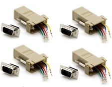 4x DB9 Male RS232 to RJ11 RJ12 6P6C 6 Wire Telephone Phone Modular Adapter