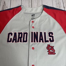 St Louis Cardinals Stitched Dynasty Baseball Jersey Gray Mens Large Button Front