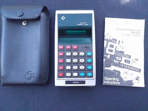Calculatrice Commodore GL-997R Custom Green Line avec housse et notice
