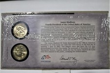 2007 P-D James Madison $1 First Day Issue Coin Cover-Seal in Mint Shrink Wrap