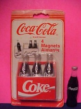1993 3D Coke/Coca-Cola Three Bottle Pack Refrigerator Magnet on card + 1 extra