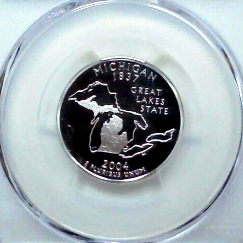 2004-S 25C State Quarter Michigan PCGS PR69 DCAM 90% Silver 24ltor0428 - Picture 3 of 4