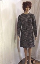 Women's Chaps Size 10 Black/White  Long Sleeve Sweater Dress