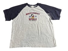 1971 Walt Disney World Mickey Mouse T-Shirt XL Navy Blue/Gray Embroidered Shirt