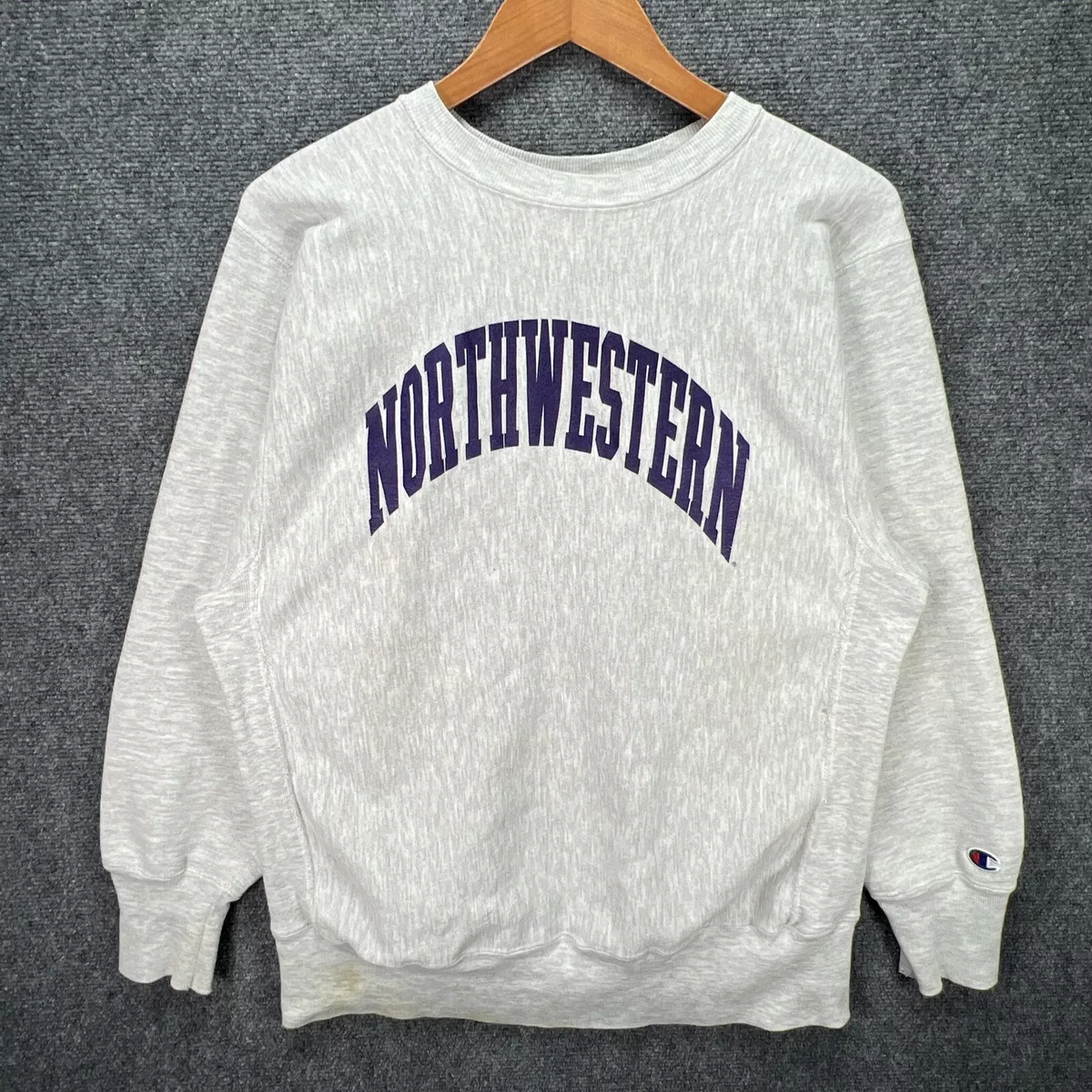 Vintage Champion Reverse Weave Sweatshirt Mens XL Gray Northwestern College  90s