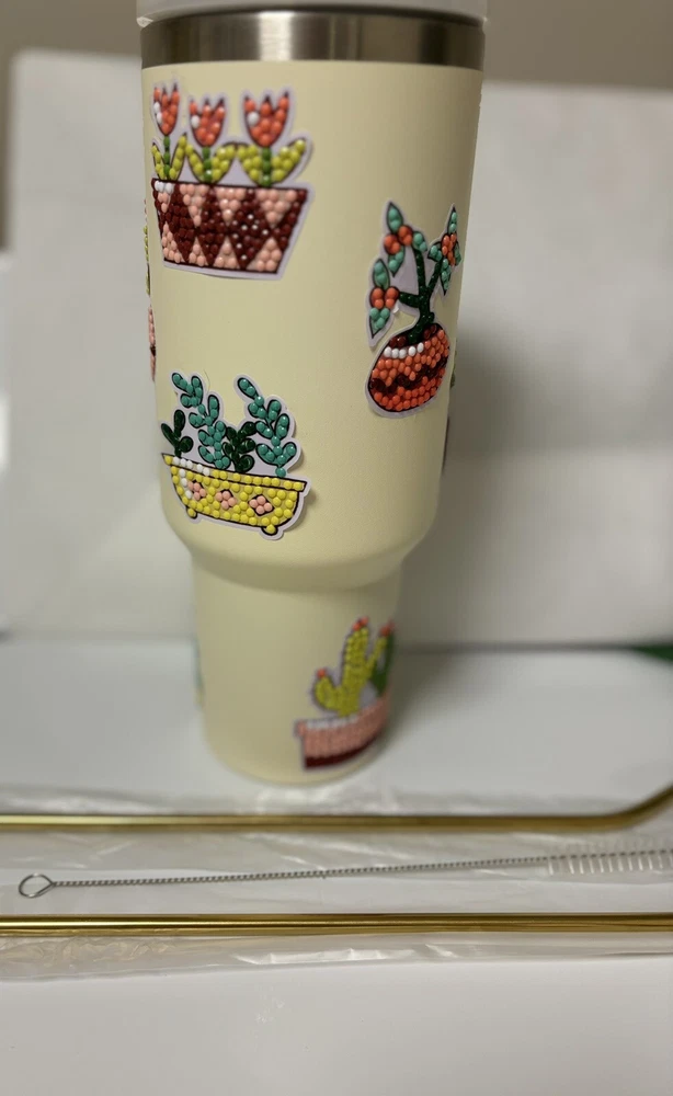Tumbler 40 oz With Diamond Art Stickers