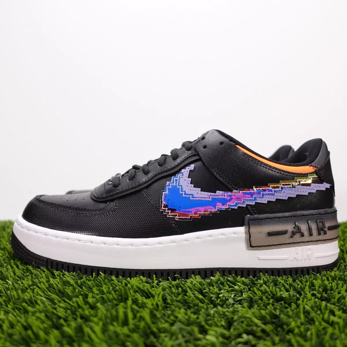 Nike Air Force 1 Low Shadow 8 Bit Black Womens Shoe Size 12 CV8480 001 Mens 10.5
