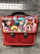 Rare Vintage Sailor Moon Sturdy Red Backpack /Book Bag /Group Logo /Japan Import