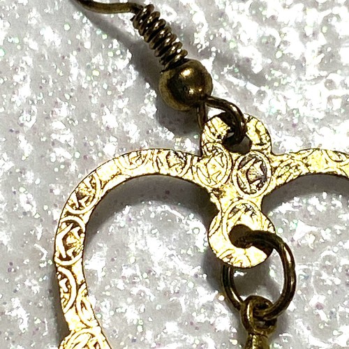 Disfraz Pendientes Joyería Oro Perforado Tono Corazón Forma Colgantes Metal Anzuelo - Imagen 4 de 5