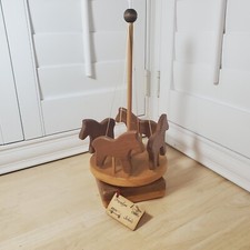 Carousel GrandPa John's Wooden Handcrafted Horse Pony Spinning Made S.C. w/Tag