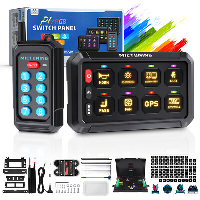 MCTUNING 8 Gang Switch Panel - Wireless Remote Control Power Switch Circuit Box