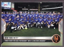Pete Alonso Mets Team Photo Punch Ticket to 2022 Postseason Topps Now Card #927