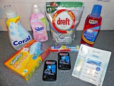 LOT 8= Coral Silan Dreft Platinum Sorbo Swiffer Brise Theramed Colgate *100% NEW